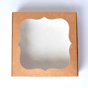 Коробка крафт з вікном 15*15*3 - 10 шт